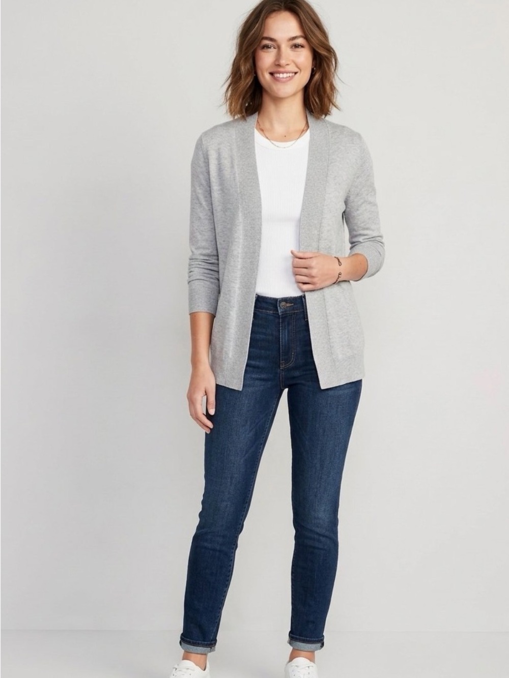 Old Navy light gray open cardigan. Size XS.